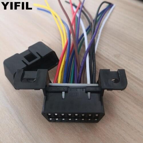 16 Pin 16 Way OBD2 Female Angle Connector Panel OBD 2 Sockets obd ii Adapter Diagnostic Tool ODB With Cable Pigtail Cover Shell