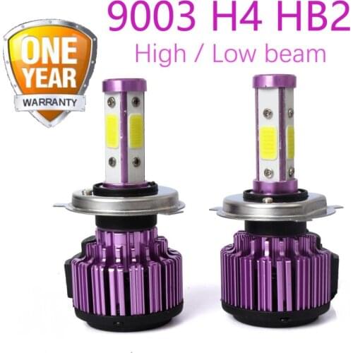 2PCs H4 Car Headlight Bulb 16000 Lumen X6 H4 9003 HB2 High & Low Beam White Light 6500K Car Headlamp H4
