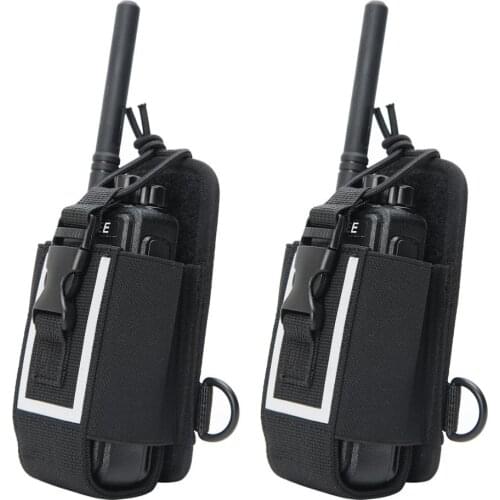 2pcs ABBREE MSC-20M Nylon Multi-Function Big Fluorescence Bag Holster Carry Case for BaoFeng UV-5R/82 888S TYT MOTO Walkie Talk
