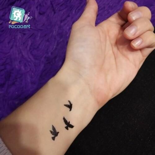 22 Different New Color Black Body Bird Swallow Tattoo Waterfproof Fake Hummingbird Temporary Tattoo Sticker For Women
