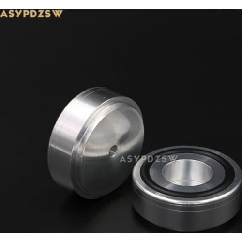 4PCS Aluminum 44*17 Audio amplifier speaker feet computer machine mats -C style Silver