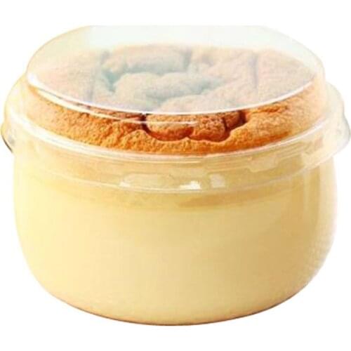 50 Sets Baking Pudding Cup With Lid High Temperature Resistant Japenese Pudding Beaker With Lid Plastic Cake Box (Transparent)