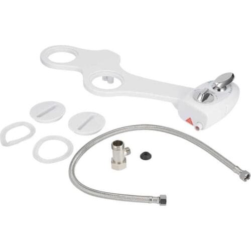 ABS+Stainless Steel Dual Nozzle Cold Water Spray Non Electric Adjustable Mechanical Bidet Toilet Seat Attachment