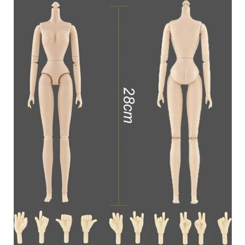 High Quality 1/6 BJD Doll Accessories 28 Jointed Body for 11.5" Doll Movable Nude Naked Doll Body Doll Replacement Hands