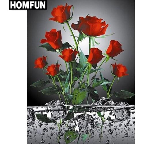 HOMFUN Full Square/Round Drill 5D DIY Diamond Painting "Rose flower" Embroidery Cross Stitch 5D Home Decor Gift