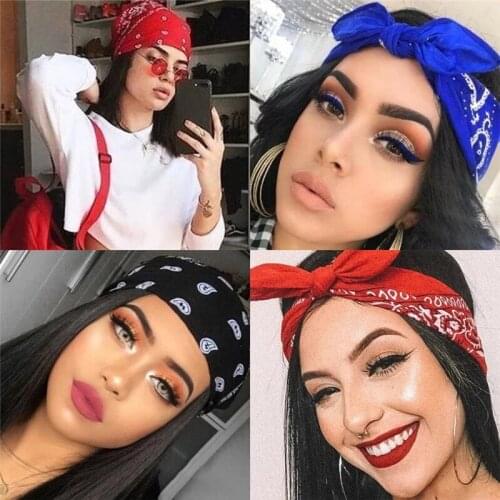 Hip Hop Men Square Paisley Bandanas Fashion Fabric Ride Mask Headbands For Women Girls Sport Hair Bands Scarfs Accessories