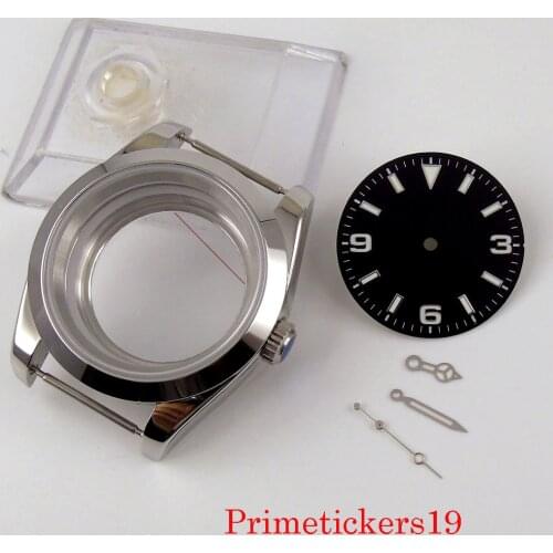 Stainless Steel 39mm Watch Case Sapphire Crystal Dial Hands Fit NH35A NH36A Automatic Movement Glass Back
