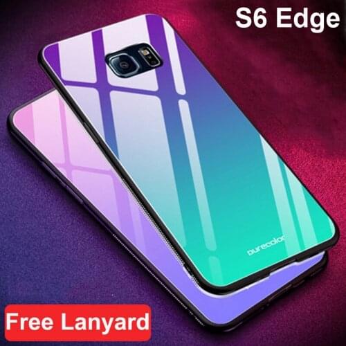 For Samsung Galaxy S6 Edge case Gradient tempered glass + soft edge cover 5.1'' For Galaxy s6 edge G9250 dream glass cases shell