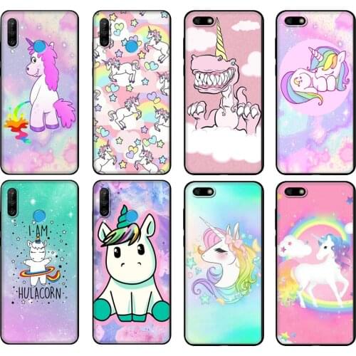 Black tpu Case For Huawei Honor 20 Lite 10 10i 20S 30S 30 Case Honor 7A 5.45 7s 7C 5.7 Case Cover Hippo Unicorn Horse