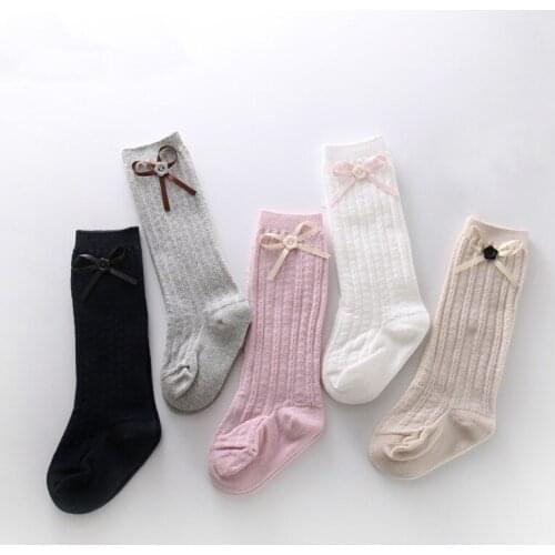 Baby Girl Cotton Ribbed Long Sock for Newborn Cute Bow Infant High Knee Socks Toddler Autumn Winter Warm Baby Clothes Christmas