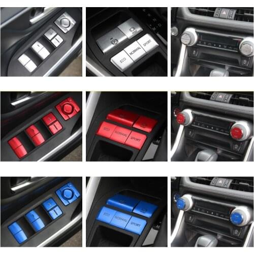 Air Conditioning Electronic Handbrake Multimedia Button Sequin Cover Trim Sticker For RAV4 RAV 4 2019 2020 Interior Accessories