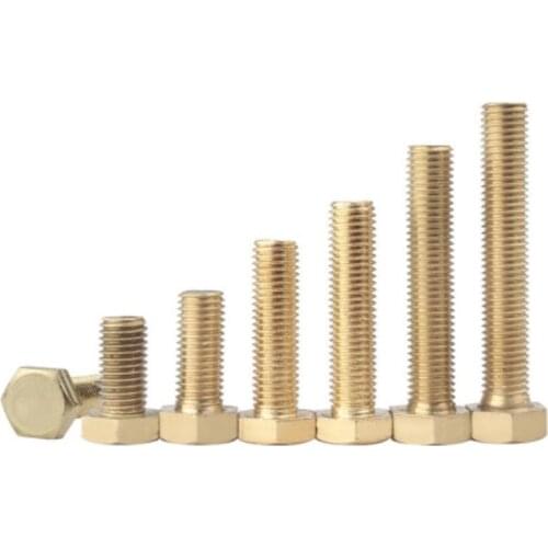 Brass hexagon bolt Brass hex bolt M4 M5 M6 M8 M10 Brass screw Metric Thread