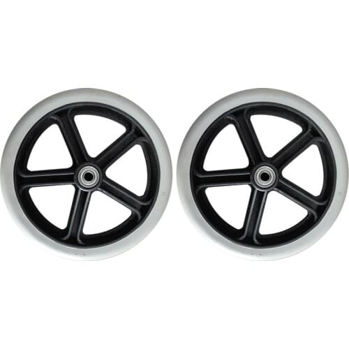 2PCS 200mm (8 inch) Rubber Small Non Marking Wheelchair Wheel Accessories PP Rubber Chair Caster Wheels Roller
