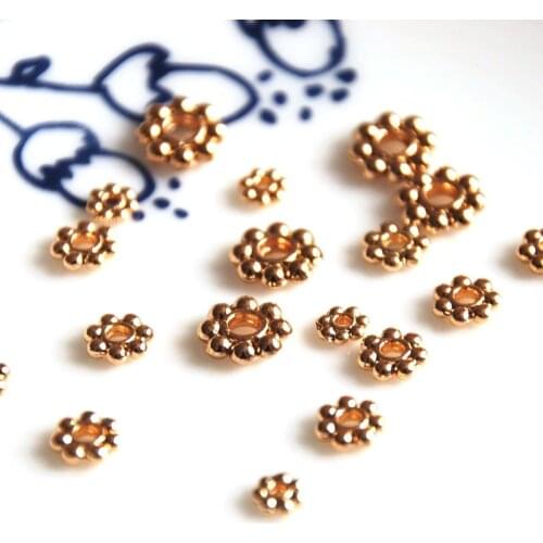 10 pcs/lot gold plated disc rondelle spacer 4mm/6mm/8mm loose beads diy necklace bracelet necklace making jewelry
