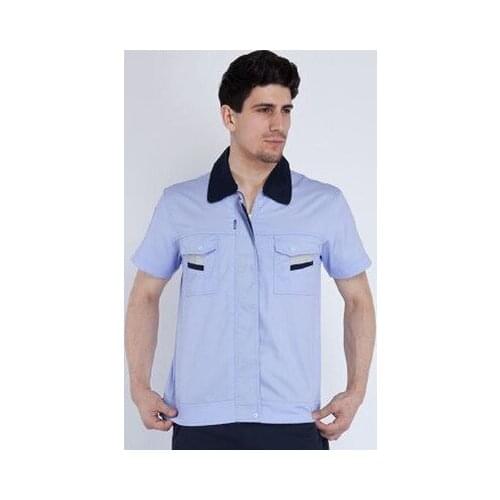 Summer clothing overalls custom short sleeve smock mechanics engineering