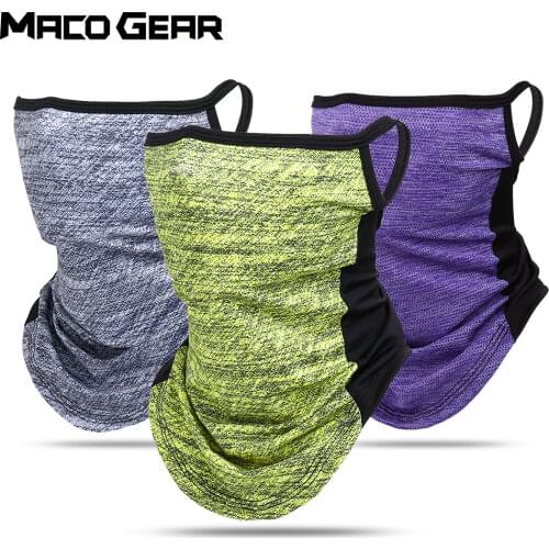 Men Summer Sports Triangle Bandana Running Hiking Cycling Ski Hunting Fishing Neck Warmer Face Mask Hanging-Ear Mesh Scarf Women