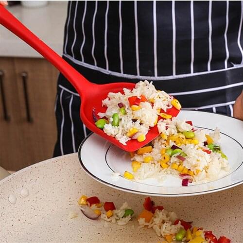 High Quality Food Grade Silicone Baking Tools Shovel Kitchen Spatula Cake Buttercream Mixer Scraper Long Handle Spoon Pala