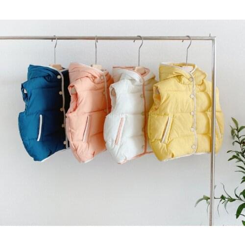 Menoea Girls Hooded Waistcoats 2020 Winter Kids Cute Solid Color Vests Coats Children Clothing Boys Outerwear winter clothes