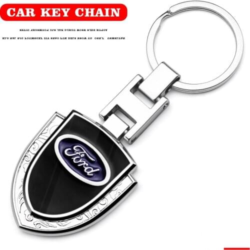 3D Metal Car Stying Emblem Keychains Key Rings Chain For For Ford Fiesta EcoSport Escort Focus 1 2 3 mk2 mk3 mk4 mk5 mk7 styling