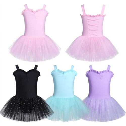 Cute Child Sleeveless Ruffle Sweetheart Ballet Tutu Dress Girls Gymnastics Leotard Ballerina Party Stage Kids Dance Wear