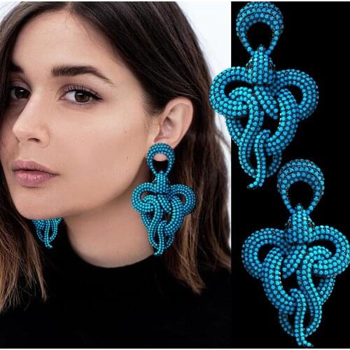 Missvikki 12 Colors Fashion Leopard Twist Snake Dangle Earrings African Indian Dubai Russia Punk Noble Luxury Dangle Earrings