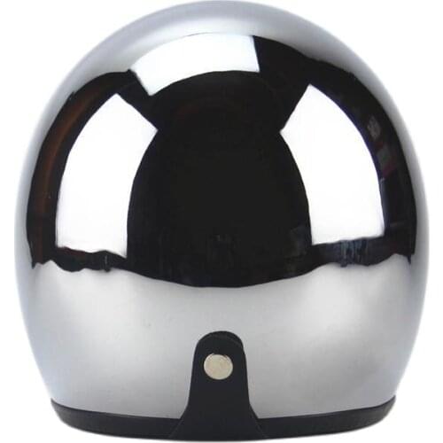 New brand moto mirror sliver helmet chrome casco capacete motorcycle helmet 3/4 open face vintage motocross helmets S ~ XXL