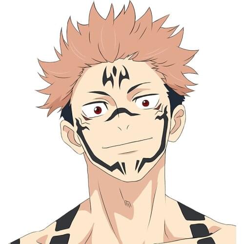 Small Town Jujutsu Kaisen Itadori Yuji Car Stickers Decal Cartoon Anime Cute Car Accessories Decoration Pegatinas Para Coche