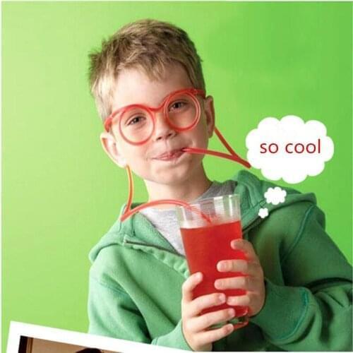 Creative Funny Glasses Straw Unique Flexible Art Drinking Tube DIY Straws Kids Gift For Birthday Party Accessories Supplies
