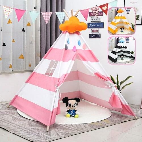 1.35M Portable Childrens Tent Teepee Tent For Kids Infantil Indoor Outdoor Play House Children Private Play Room with Carpet