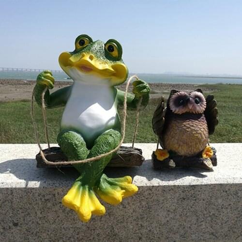 Courtyard Landscape Cute Resin Animals Pastoral Pendant Simulation Frog Owl