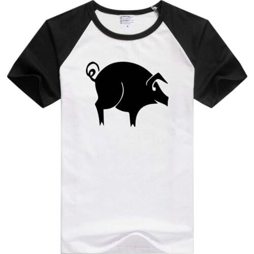 Pig Silhouette short sleeve casual Men/Women T-shirt Comfortable Tshirt Cool Print Tops Fashion GA339