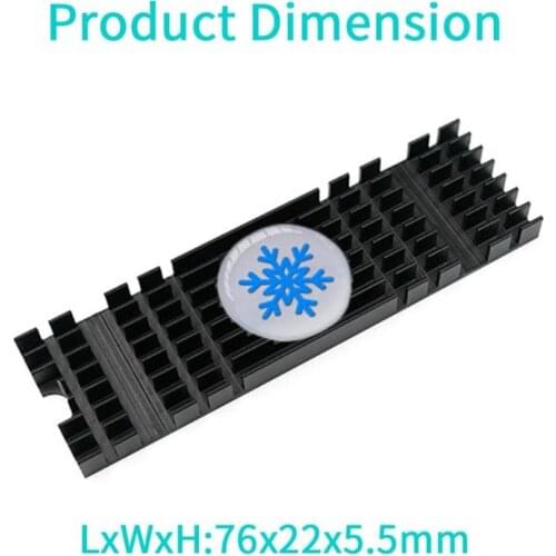 M2 Heatsink Aluminum Radiator Extruded Heatsink for PCIe NVMe NGFF 2280 SSD Heat Dissipation Cooling Cooler Silicone Thermal Pad