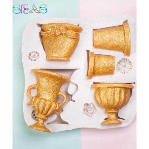 Flower Pot Silicone Mold Creative Crown Soap Mold Manual Ice Cream Mold Party Cake Decoration Baking Mold DIY Soap Bar Molds