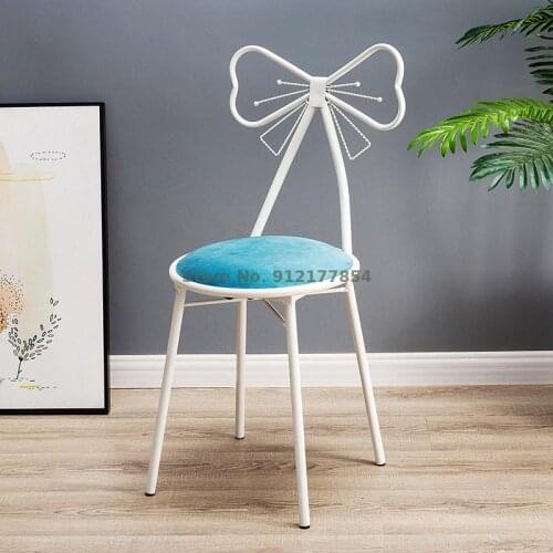 Nordic ins dressing table chair home desk chair net red bedroom girl makeup nail stool backrest office chair