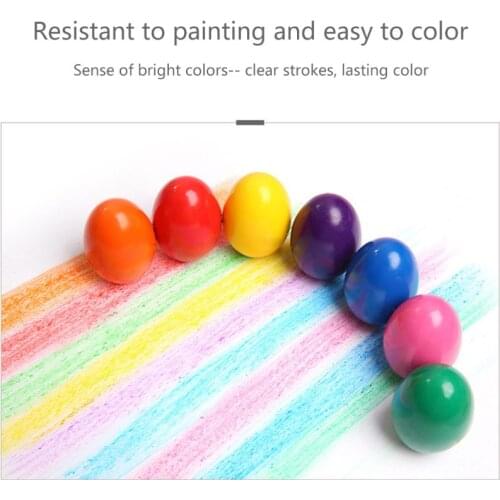 9 Colors Solid Egg Shape Crayons Non Toxic Washable Painting Drawing Wax for Baby Kids Educational Art Supplies 1XCE