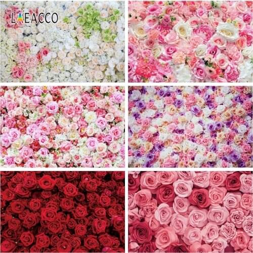 Laeacco Vinyl Photography Backgrounds Flowers Wall Backdrops Baby Shower Photophone Birthday Newborn Photocall Wedding Photozone