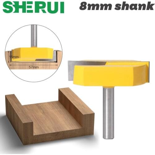 1PC 8mm shank Cleaning Bottom Router Bits with 8mm Shank,2-3/16 Cutting Diameter for Surface Planing Router Bit