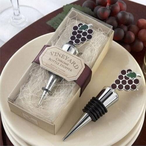 10pcs/lot New Vineyard Grapes Wine Stopper wedding party favors and gifts for guests romantic gift Wedding decor Free shipping
