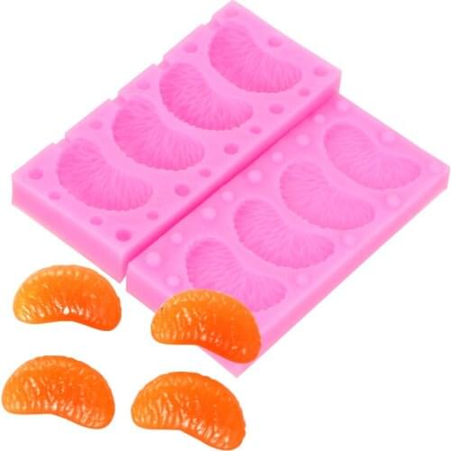 Tangerine Cake Decorating Chocolate, Resin, Candy, Jewelry Mold Silicone Mold Fruit Mold Fondant 2Unit/PCS Peeling Orange Shape