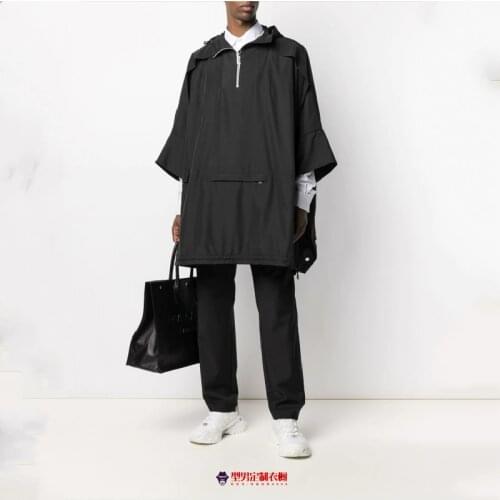 2021 New trend mens jacket Korean edition jacket large size personality hip-hop windbreaker loose in long style cape