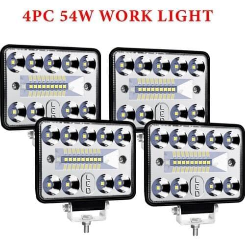 4PCS 12V 54W Wrok Light led bar LED lightbar 3030 LED SMD for Truck Tractor SUV 4x4 Car Led Headlights Lighting Spot work bar