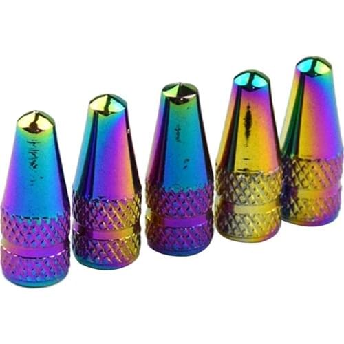 5 Pieces Cars Motorcycle Bikes Tire Valve Caps Tire Stem Valve Caps Rainbow Color