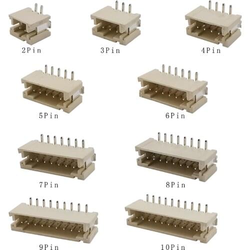 50Pcs PH2.0 Pitch 2.0mm Vertical SMD Wire Connector 2P 3P 4P 5P 6P 7P 8P 9Pin 10 Pin Terminals Socket Connectors