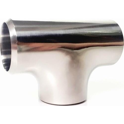 76mm 3" Pipe OD Butt Thicken 3mm Tee 3 Way Splitter SUS 304 Stainless Steel Sanitary Fitting Spliter Homebrew Beer Wine