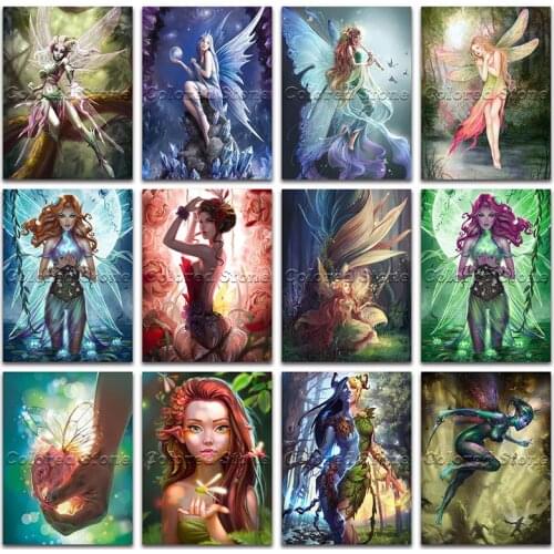 New Diamond painting Beautiful beauty Girl lady butterfly fairy 5D DIY Full Square Drill embroidery Cross stitch 3D Drawing 1044