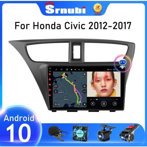 Srnubi Android 10 Carplay Auto Car Radio For Honda CIVIC Hatchback 2012 - 2017 Multimedia Player 2 Din GPS 4G WiFi DVD Head unit