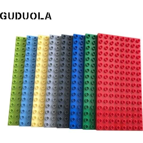 Bricks Base Plate 8X16dots Duplo in Block Double Sided Baseplate Big Building Block Large Size Dots Toys Accessories for Kids