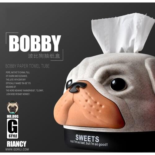 Cartoon Bobby Puppy Paper Towels Accept Box Roll Tray Creative Home Dog Annual Gift Giveaway Can Be Customized Logo