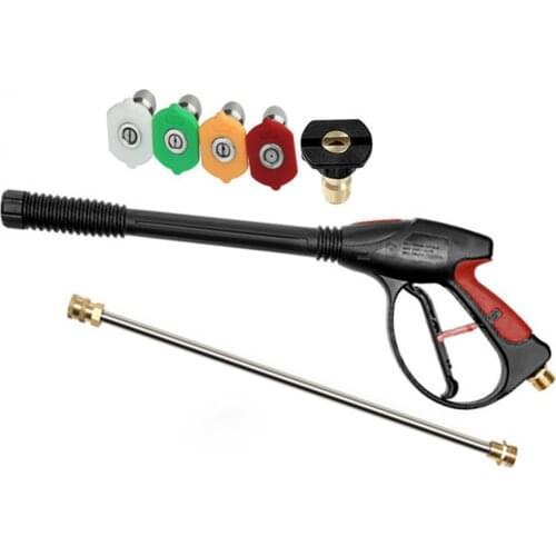 Pressure Washer Gun Power Washer Gun with 21 Inch Extension Wand, 5 Nozzle Tips, M22-14mm Fitting, 4000 PSI