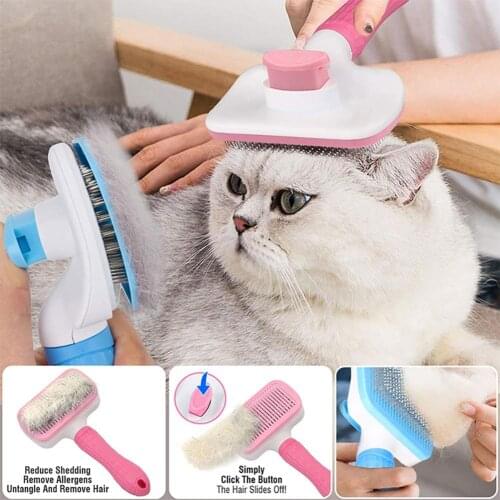 Cleaning Slicker Brush With Massage Particles Loose Hair Removing Tool For Cats Dogs Grooming Comb